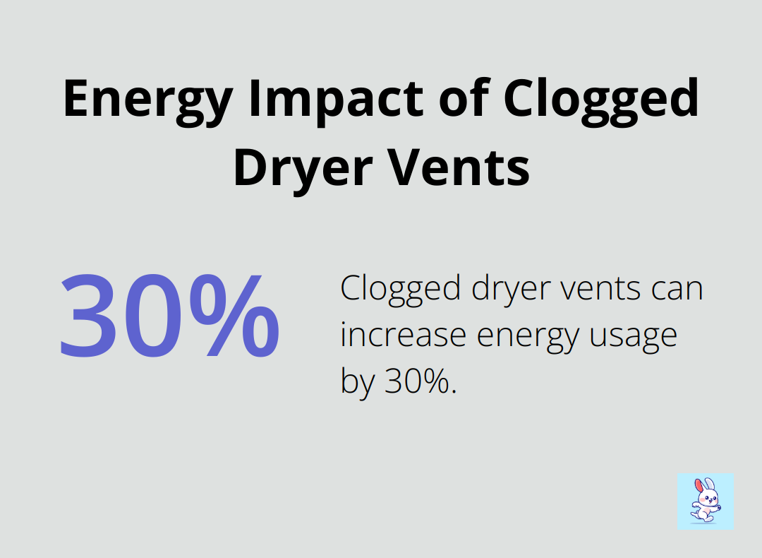 Infographic showing a 30% increase in energy usage due to clogged dryer vents - air duct cleaning las vegas