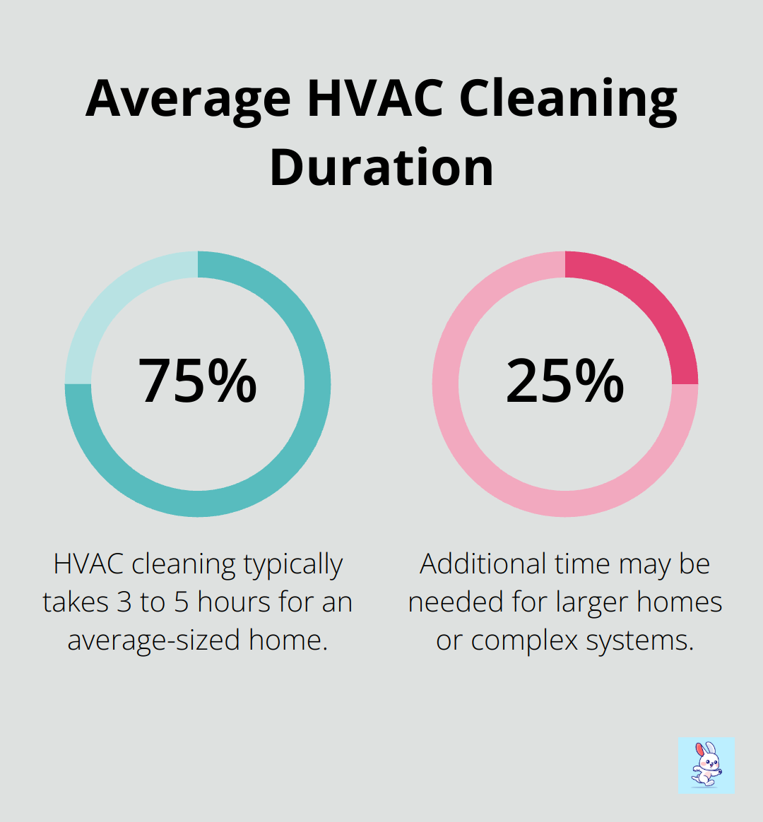 Percentage chart showing the average duration of HVAC cleaning for a typical home - best hvac cleaning service